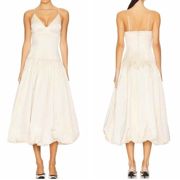 NWT LPA Revolve Kaia Midi Dress - Beige Light Tan Causal